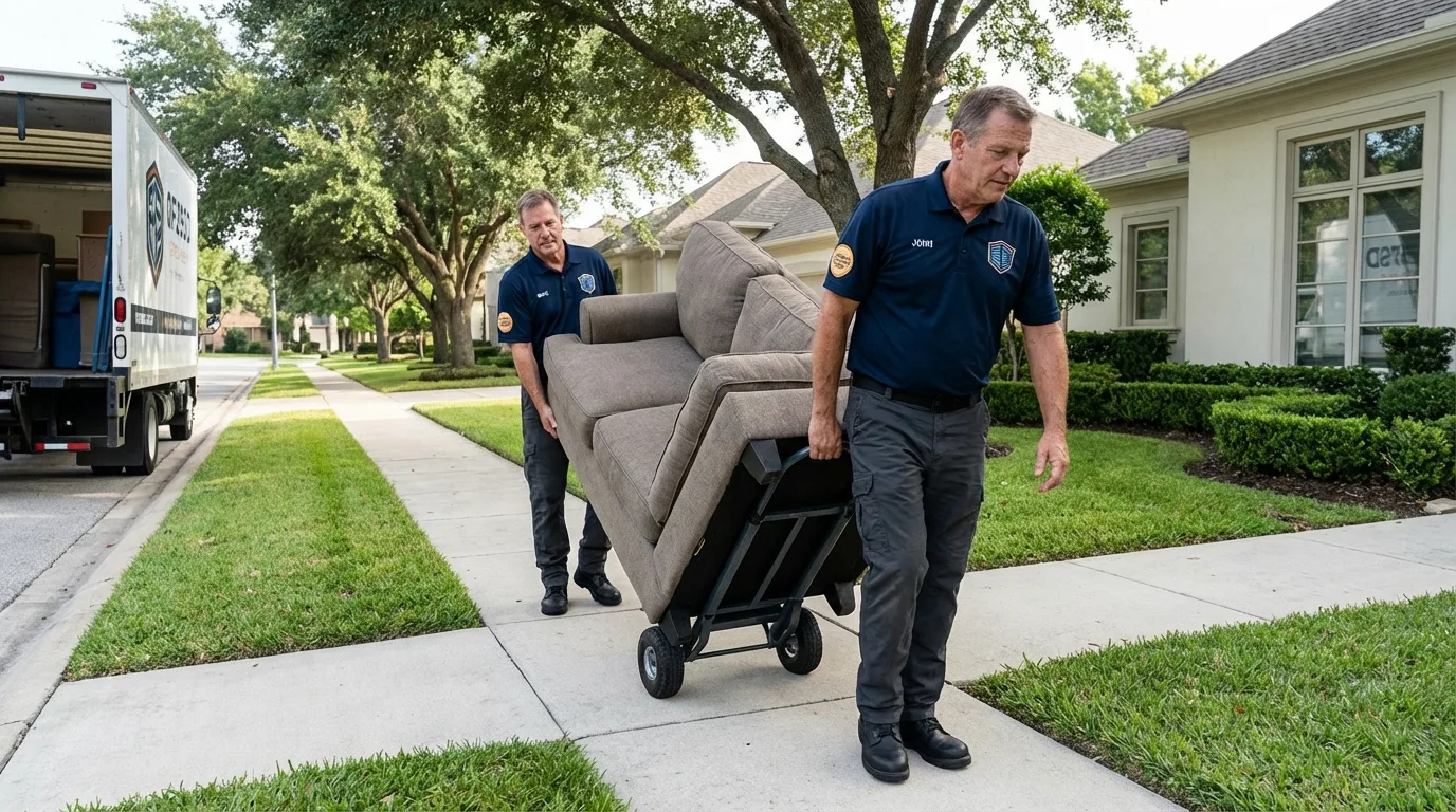 Local residential moving crew loading furniture in Castle Hayne, NC